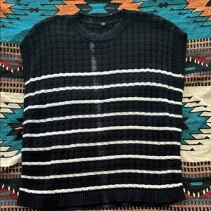 Black and White Striped Women’s Sweater